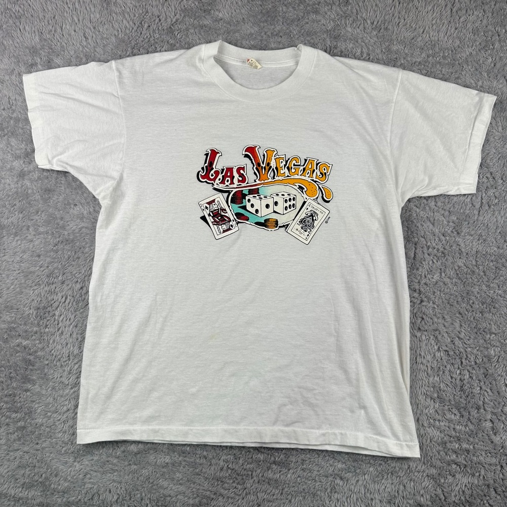 Vintage Las Vegas T Shirt kids XL White Good Vintage Casino Single Stitch